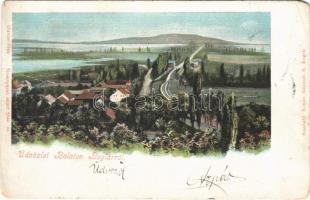 1900 Balatonboglár, látkép, vasútállomás. Simon Géza kiadása (EM)