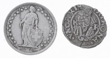 Vegyes: 1543(?)K-B Duarius &quot;I. Ferdinánd&quot; Körmöcbánya (0,53g) + Svájc 1959. 1/2Fr Ag T:2-,2 MIxed: Hungary 1543(?)K-B Duarius &quot;Ferdinand I&quot; Kremnitz (0,53g) + Switzerland 1959. 1/2 Franc Ag C:VF,XF