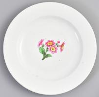 Meissen virágmintás porcelán lapostányér, kézzel festett, jelzett, hibátlan, d: 24 cm