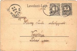 1899 Balatonboglár, látkép, villa, vitorlás a Balatonon (kis szakadás / small tear)