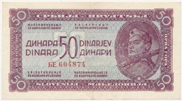 Jugoszlávia 1944. 50D T:II- Yugoslavia 1944. 50 Dinara C:VF Krause 52