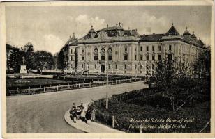 Rimaszombat, Rimavska Sobota; Járási hivatal / okresny úrad / county hall + 1938 Rimaszombat visszatért So. Stpl (EK)