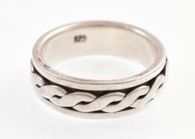 Ezüst(Ag) forgatható közepű gyűrű, jelzett, méret: 63, nettó: 8,58 g