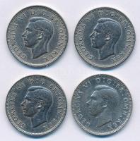 Nagy-Britannia 1944-1951. 1Sh Ag VI. György (4xklf) angol címer T:2,2- Great Britain 1944-1951. 1 Shilling Ag George VI (4xdiff) English crest C:XF,VF Krause KM#853