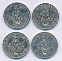 Nagy-Britannia 1941-1951. 1Sh Ag "VI. György" (4xklf) skót címer T:2,2-
Great Britain 194...