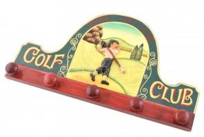 Irwing Golf Club festett fa fali fogas, kisebb kopásokkal, 39,5x22 cm