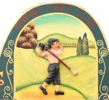 Irwing Golf Club festett fa fali fogas, kisebb kopásokkal, 39,5x22 cm
