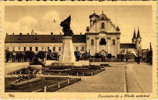 1943 Vác, Constantin tér, Hősök szobra, emlékmű