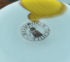 Üveg váza. Több rétegű, formába öntött, szál díszítéses, hibátlan. 20 cm