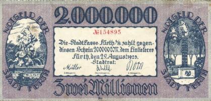 Német Birodalom/Weimari Köztársaság/Fürth 1923.8.29. 2000.000M T:III