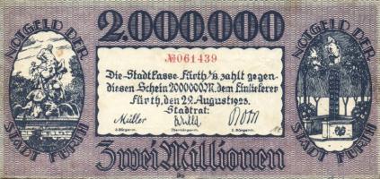 Német Birodalom/Weimari Köztársaság/Fürth 1923.8.29. 2000.000M T:III