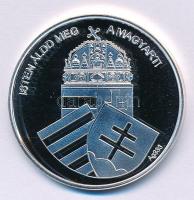 DN "Nemzetünk nagyjai - Szent István" ezüstözött Cu emlékérem tanúsítvánnyal (35mm) T:PP