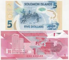 Salamon-szigetek 2019. 5$ + Trinidad és Tobago 2020. 1$ T:I
Solomon Islands 2019. 5 Dollars + Trini...