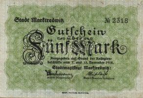 Német Birodalom/Weimari Köztársaság/Marktredwitz 1918.11.15. 5M T:II/III