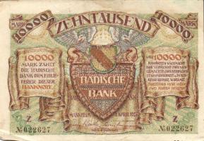 Német Birodalom/Weimari Köztársaság/Mannheim 1923.4.1. 10.000M T:II-
