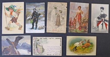 Érdekes vegyes régi képeslap tétel, közel 1.100 db motívum és üdvözlőlap érdekességekkel, jobbakkal