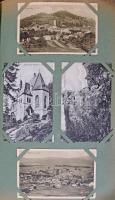 Jó minőségű szecessziós képeslapalbum benne gyűjteménymaradvány: 188 db régi külföldi városképes lap