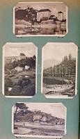 Jó minőségű szecessziós képeslapalbum benne gyűjteménymaradvány: 188 db régi külföldi városképes lap