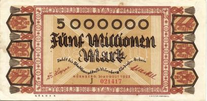 Német Birodalom/Weimari Köztársaság/Nürnberg 1923.8.31. 5000.000M "J" T:II