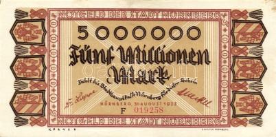 Német Birodalom/Weimari Köztársaság/Nürnberg 1923.8.31. 5000.000M "F" T:II