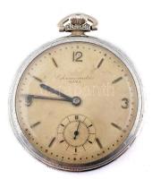 Raxa Chronometre zsebóra. Jó számlappal, működő állapotban, sérült fém hátlappal. d: 48 mm