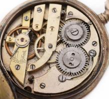 Zsebóra fém tokkal, üveg nélkül, nem működő állapotban d:48 mm