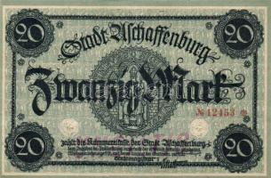 Német Birodalom/Weimari Köztársaság/Aschaffenburg DN 20M hivatalos érvénytelenítéssel T:II
