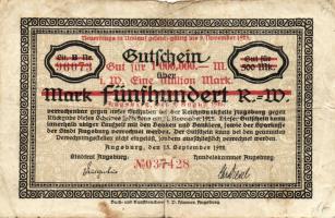 Német Birodalom/Weimari Köztársaság/Augsburg 1923. 1000.000M T:III/IV+