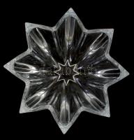 Dekoratív kristály váza és kínáló tál, jelzettek, minimális kopással, m: 24,5 cm és d: 30 cm