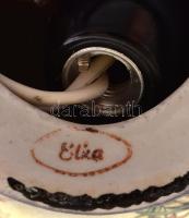 Elka távol-keleti mintás porcelán testű lámpa, matricás, jelzett, kis kopással, nem kipróbált, m: 15...