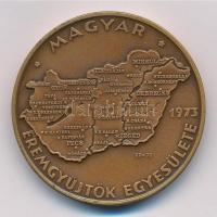 Csúcs Viktória (1934-) 1979. "Magyar Éremgyűjtők Egyesülete 1973" kétoldalas Br tagsági érem (42,5mm) T:1- Adamo BP5