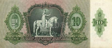 1936. 10P (2x) egymásutáni sorszámmal, zöld "Városi Pártvezető Sopron" bélyegzővel T:II+ C...