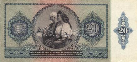 1941. 20P (2x) egymásutáni sorszámmal, zöld "Városi Pártvezető Sopron" bélyegzővel T:II+ C...