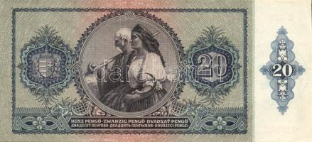 1941. 20P (2x) egymásutáni sorszámmal, zöld "Városi Pártvezető Sopron" bélyegzővel T:II+ C...