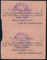 1928 Otthon Írók és Hírlapírók Köre 2 db tagdíjbefizetési jegy