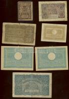 Románia 1917-45. 25B (2x) klf, 50B, 1L, 20L, 100L (2x), benne német megszállás! T:I,II,III,IV
