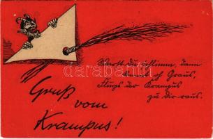 Gruss vom Krampus / Krampus art postcard. LWKW Nr. 18/1.