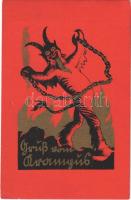 1941 Gruss vom Krampus / Krampus with chains. Verlag Karl Kühne Wien Karte Nr. 2137. (EK)