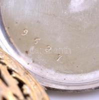 Ezüst (Ag) tokos kulcsos zsebóra, díszes tokkal és szép állapotú, működő szerkezettel, másodpercmuta...