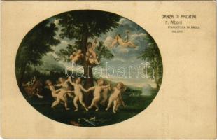 Danza di Amorini. Pinacoteca di Brera Milano / Cupids dance. Erotic art postcard s: F. Albani (EK)