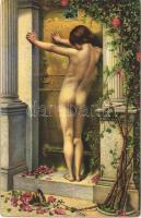 Verstoßene Liebe / Erotic nude lady art postcard. Stengel s: Merritt