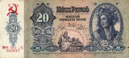 1930-41. 10P, 20P, 50P, 100P mindegyik hamis sarkló-kalapács fny-sal T:II