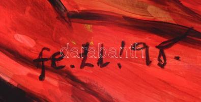 fe. LL. '95 jelzéssel: Két alak. Olaj, papír. 36x48 cm