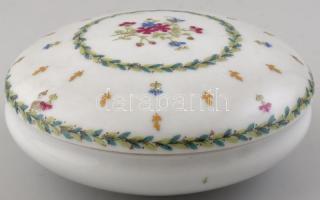 Haviland virágmintás porcelán bonbonier, matricás, jelzett, kis kopásnyomokkal, d: 14 cm