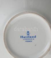 Haviland virágmintás porcelán bonbonier, matricás, jelzett, kis kopásnyomokkal, d: 14 cm