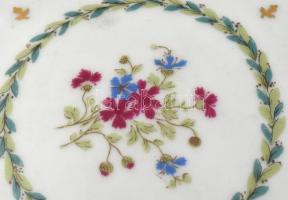 Haviland virágmintás porcelán bonbonier, matricás, jelzett, kis kopásnyomokkal, d: 14 cm