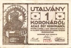 Budapest 1919. "Ganz Törzsgyár" 1K T:II+ + Székesfehérvár 1920. "Világítási és Vírmű ...