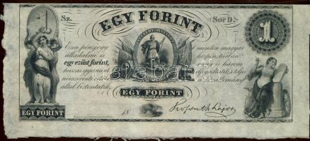 Emigrációs Kossuth-bankó 18.. 1Ft "D" + 1852. 1$ T:I