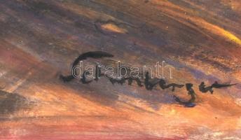 Schönberger jelzéssel: Kertek alján. Olaj, karton. Kissé sérült fa keretben. 70x50 cm