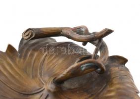 2 db levelet formázó réz tálka, 16,5x14 cm